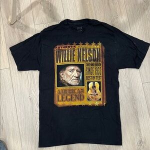 Willie Nelson Black Graphic T-Shirt